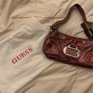 Guess Vintage Red Leather Shoulder Bag